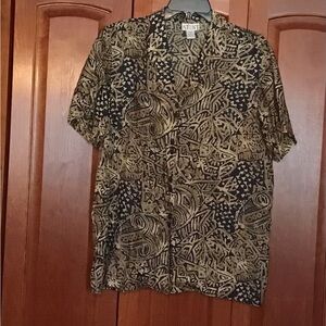 Black and Tan Button Down Safari Shirt